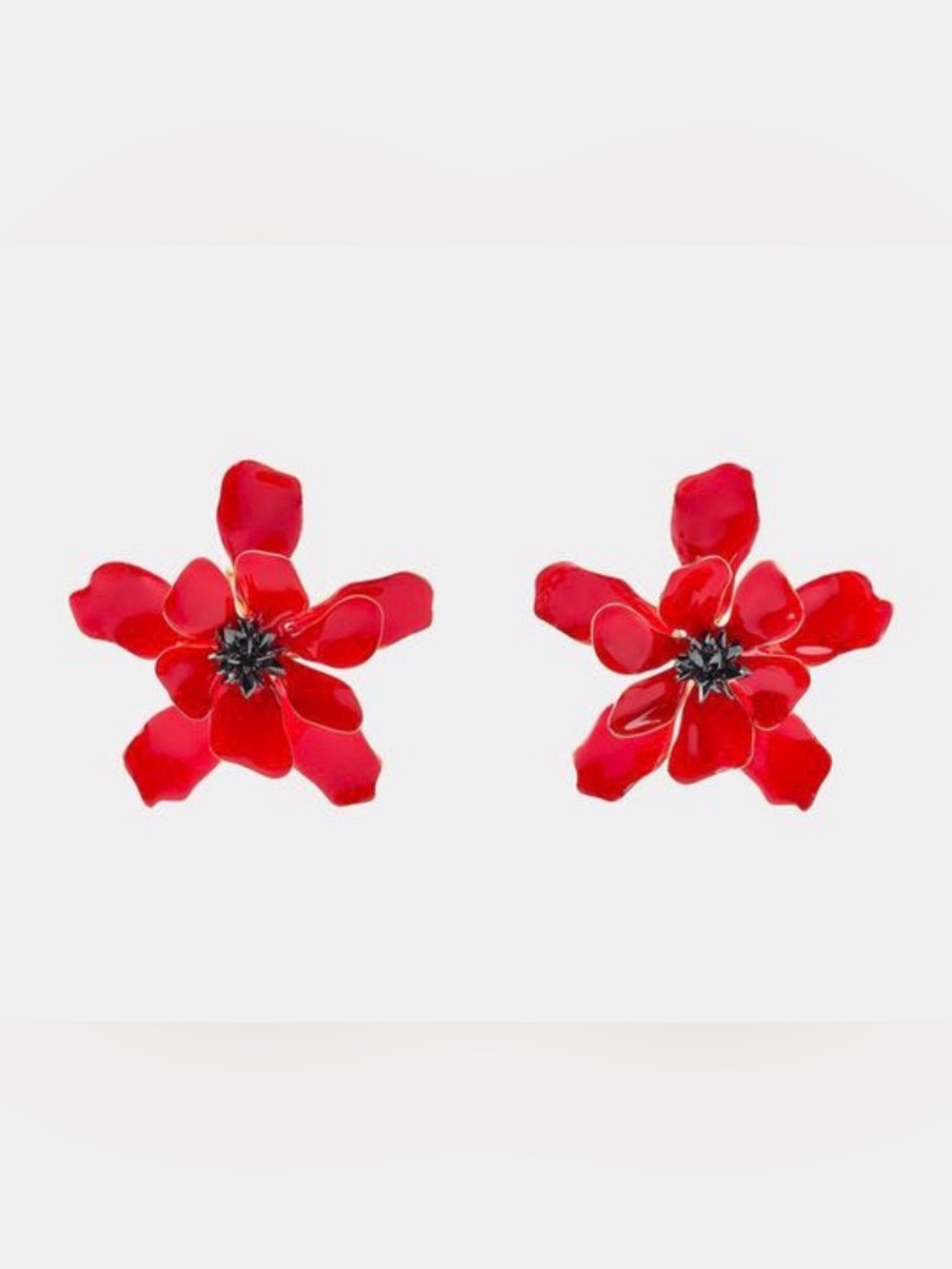 🔥🔥Zara Red Floral Statement Stud Earrings